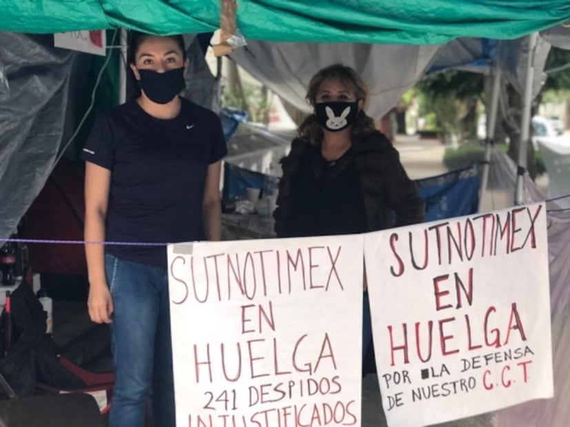 Las huelguistas de Notimex