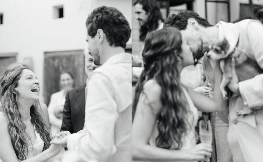 Natalia Lafourcade y Juan Pablo López Fonseca durante su boda. Foto: Instagram oficial.