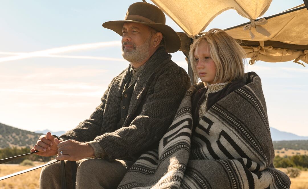 Tom Hanks y Helena Zengel protagonizan "News of the World". Foto: Bruce W. Talamon/Universal Pictures via AP