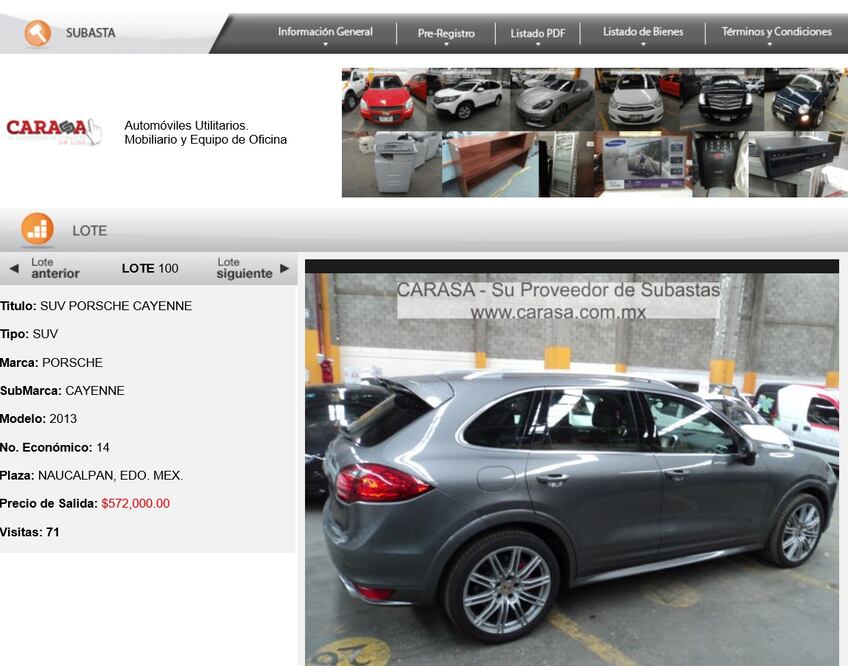 En línea, catálogo de primer remate de Ficrea