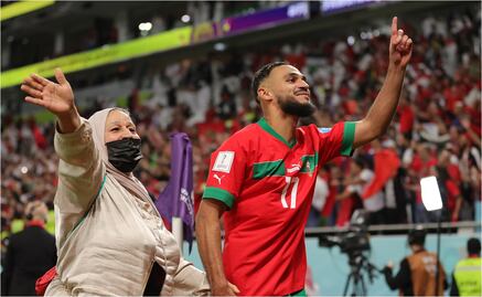 La emotiva celebración de un jugador de Marruecos con su madre