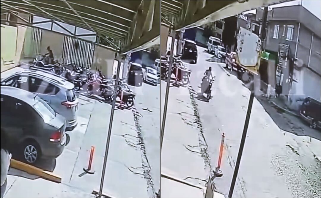 VIDEO: Graban momento en el que un hombre roba motocicleta en Edomex sin consecuencias. Foto: Captura de pantalla