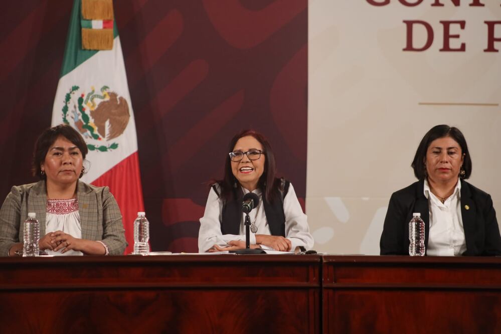 Conferencia de prensa encabezada por la secretaria de Educación Pública, Leticia Ramírez Anaya, sobre los nuevos libros de texto de la SEP. Foto: Hugo Salvador/ El Universal