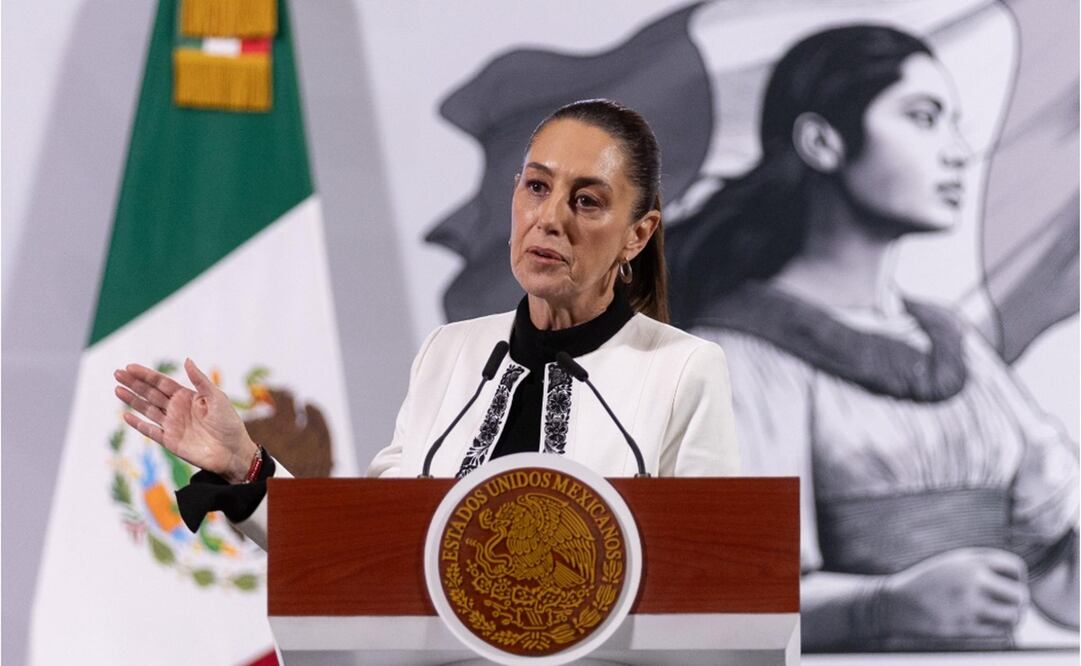 Claudia Sheinbaum durante la mañanera del 2 de enero del 2025. Foto: Hugo Salvador/EL UNIVERSAL
