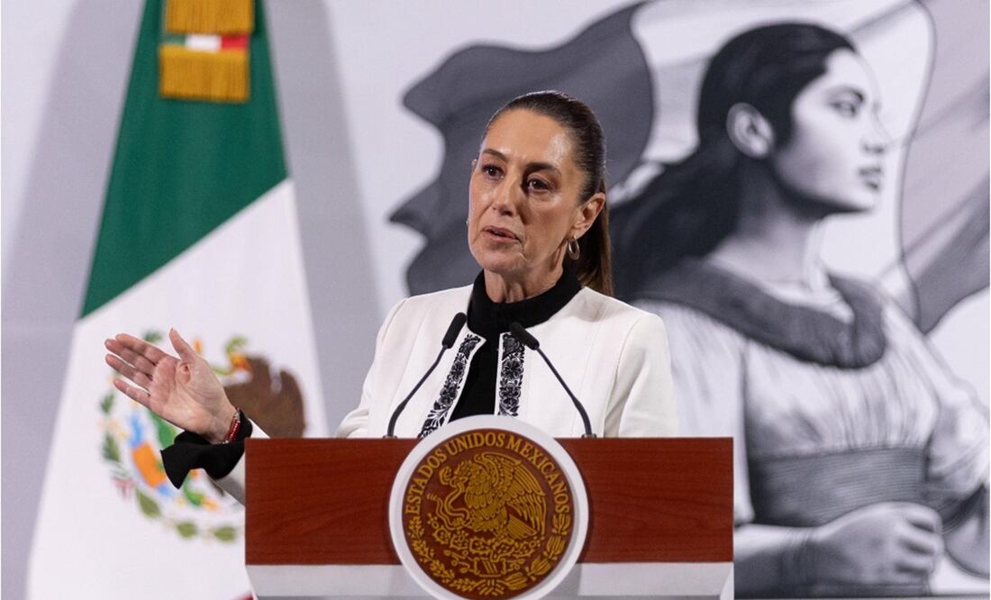 Claudia Sheinbaum durante la mañanera del 2 de enero del 2025. Foto: Hugo Salvador/EL UNIVERSAL