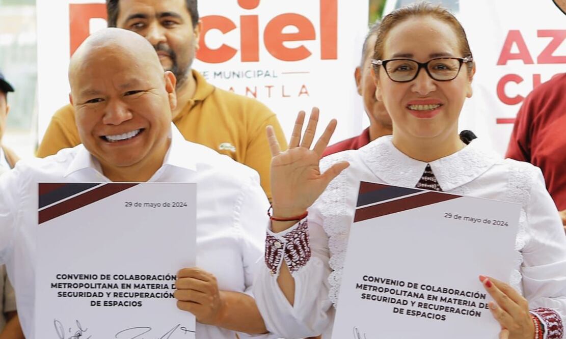 Candidato Raciel Pérez Cruz y la candidata  Azucena Cisneros Coss. Foto: Especial