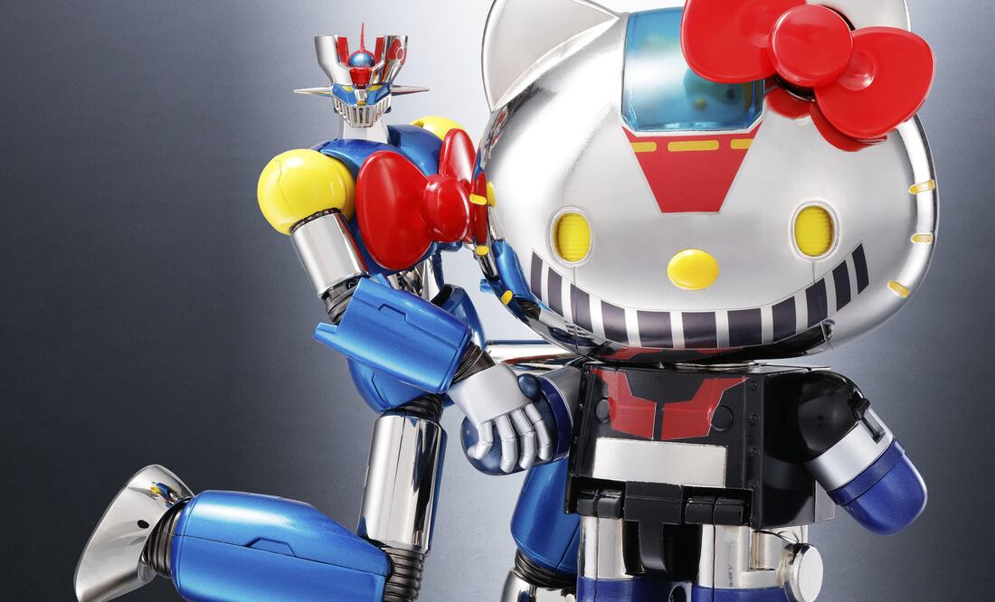 Imagen de la firma Bandai de la famosa gata Hello Kitty y el icónico robot Mazinger Z (EFE)