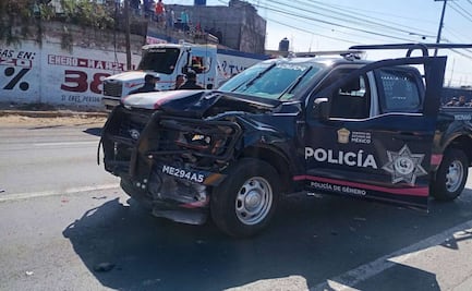 Patrulla provoca choque múltiple en la  carretera México–Texcoco; arrolló a un vendedor ambulante y un motociclista 