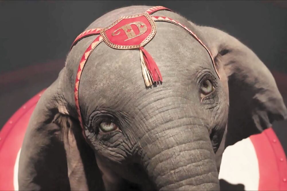 El elefantito sortea mejor las burlas en la cinta con actores reales (DISNEY)