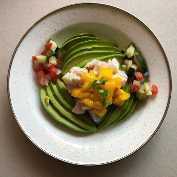 Ceviche de pescado con mango