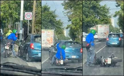 VIDEO: Captan a conductor atropellando a un motociclista en avenida de Guadalajara
