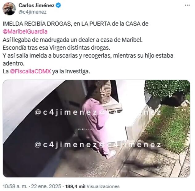 Imelda Garza aparece en este video a las afueras de la casa de Maribel Guardia.