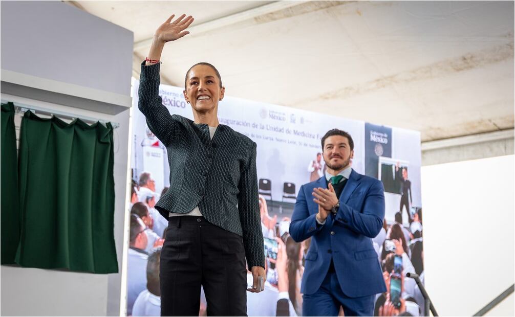 Claudia Sheinbaum, presidenta de México, y Samuel García, gobernador de Nuevo León. Foto: Especial
