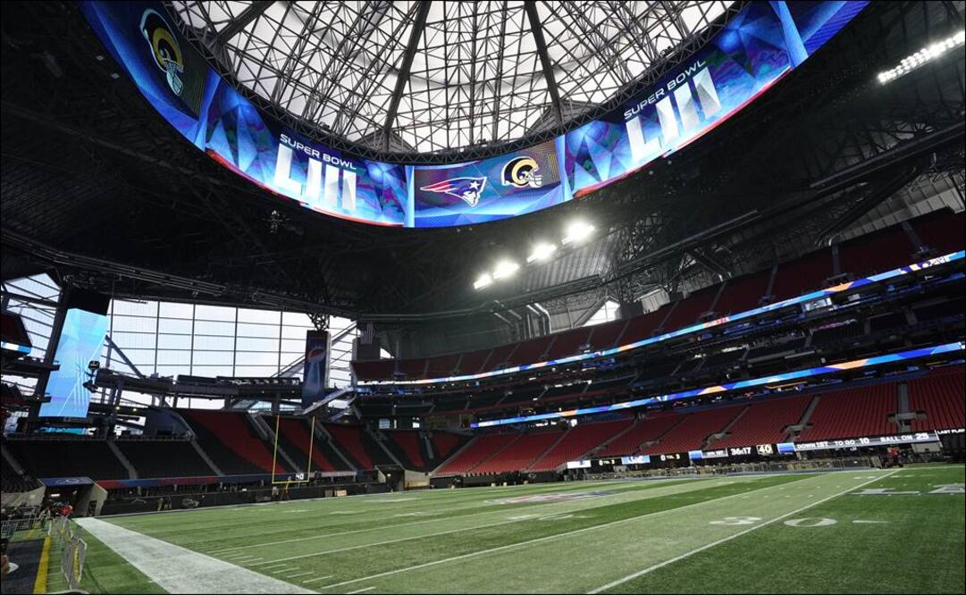 Estadio Mercedes-Benz donde se jugará el Super Bowl. FOTO/AP