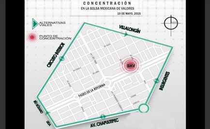 Maestros protestan frente a la Bolsa Mexicana de Valores