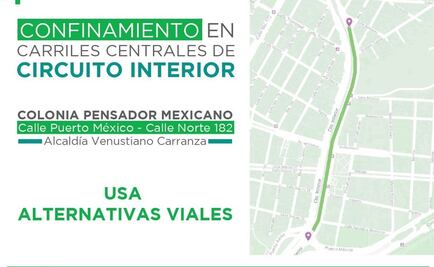 Por mantenimiento, cerrarán carriles centrales de Circuito Interior cerca del Aeropuerto