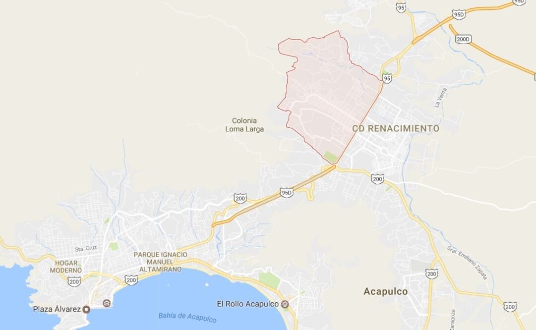 Colonia donde fue ultimado el uniformado. Mapa de Google Maps