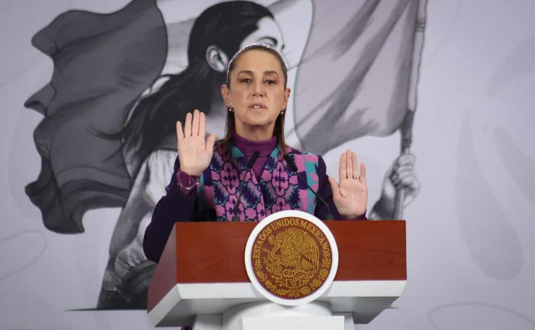 La presidenta Claudia Sheinbaum durante la mañanera del 3 de diciembre del 2025. Foto: Luis Camacho / EL UNIVERSAL