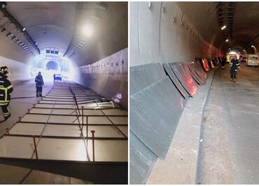 Se desploma espectacular en Viaducto Interlomas; bomberos llegan al lugar