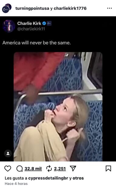 Esta fue la última publicación de Charlie Kirk en Instagram. Foto: Captura de pantalla