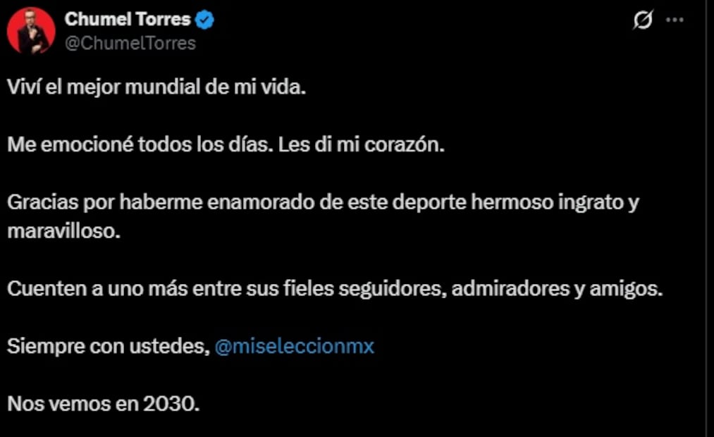Chumel Torres reacciona a eliminación de México del Mundial 2026. Foto: Captura de pantalla