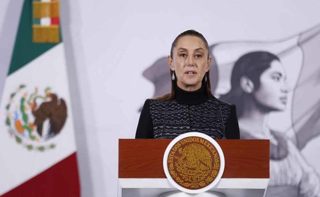 La presidenta Claudia Sheinbaum durante la mañanera del 26 de enero del 2026. Foto: Diego Simón / EL UNIVERSAL