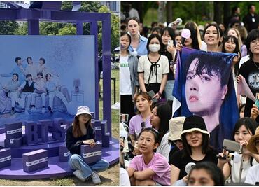 BTS tiñe de morado Seúl para celebrar sus 10 años con fotos y tatuajes