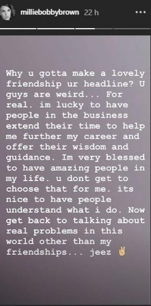 Millie Bobby Brown defiende su amistad con Drake