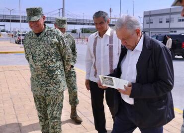 AMLO supervisa trabajos de modernización en aduana de Nuevo Laredo, Tamaulipas