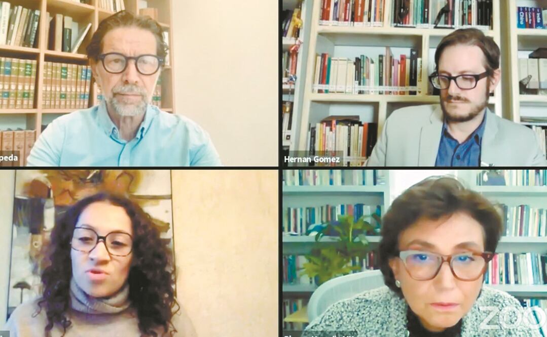 Durante la presentación virtual, Hernán Gómez Bruera y Blanca Heredia Rubio destacaron la importancia del libro. Foto: TOMADA DE VIDEO