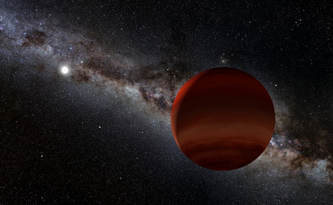 Imagen artística de la enana blanca de separación amplia más antigua conocida y la pareja de enanas marrones frías. Foto: NOIRLab/NSF/AURA/P. Marenfeld vía Europa Press