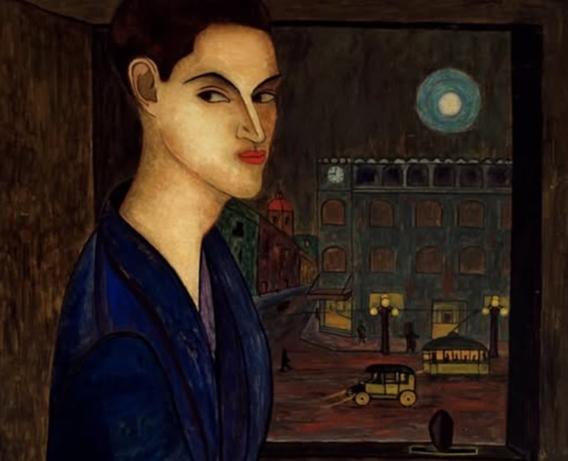 Retrato de Salvador Novo, de Manuel Rodríguez Lozano, pintado en 1924. Crédito: Secretaría de Cultura