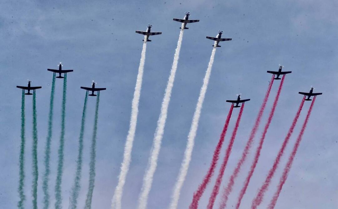 AICM anuncia suspensión de vuelos por desfile aéreo. Foto: @AFAC_mx