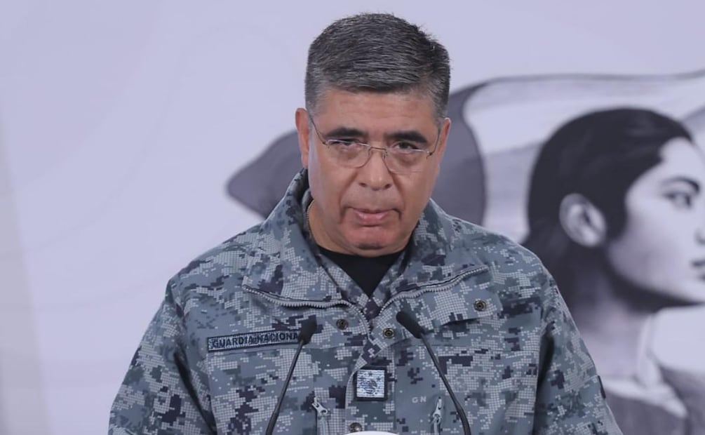 Guillermo Briceño Lovera, comandante de la Guardia Nacional durante la mañanera de la presidenta Claudia Sheinbaum (21/04/2026). Foto: Gabriel Pano / EL UNIVERSAL