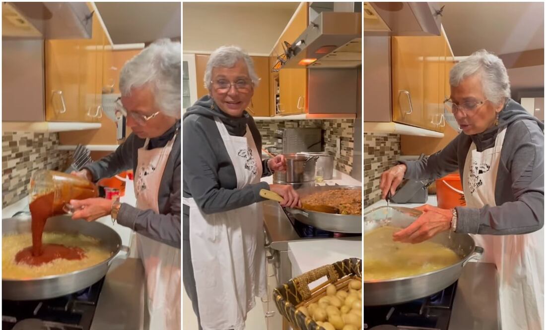 La exsecretaria de Gobernación dejó desalar el bacalao en trozos durante dos días y una noche. Foto: Captura de pantalla