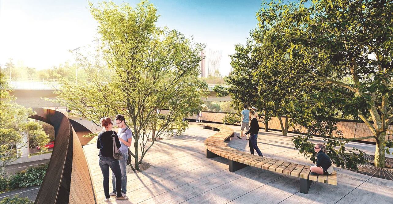 Render que muestra uno de los proyectos de conectividad que se plantean para el Bosque de Chapultepec, diseñado por el arquitecto Benjamín Romano. La infraestructura en el complejo recibirá la mayor partida de recursos. TOMADA DEL SITIO http://proyectocha