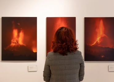 Con exposición fotográfica de erupción volcánica en la Palma, recaudan fondos para afectados