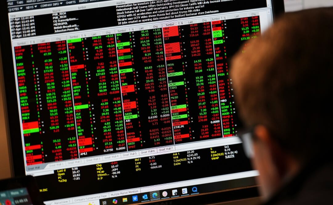 Al toque de campana en el parqué neoyorquino, el Dow Jones de Industriales, su principal indicador, bajó 0.38%. Foto: AP/Archivo