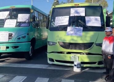 Choferes de las rutas 57 y 15, en proceso de extinción, se manifiestan en paradero de Mixcoac