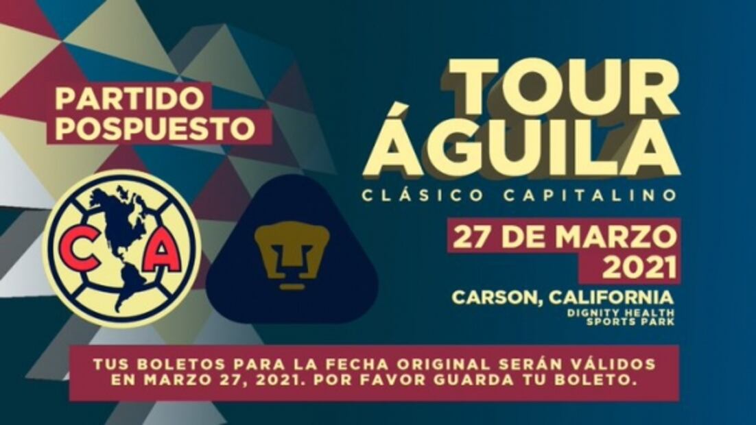 América y Pumas posponen clásico hasta 2021