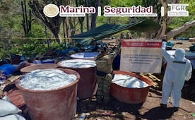 VIDEO Inhabilitan uno de los narcolaboratorios más grandes de "Los Chapitos" en Sinaloa; aseguran 16 toneladas de metanfetamina
