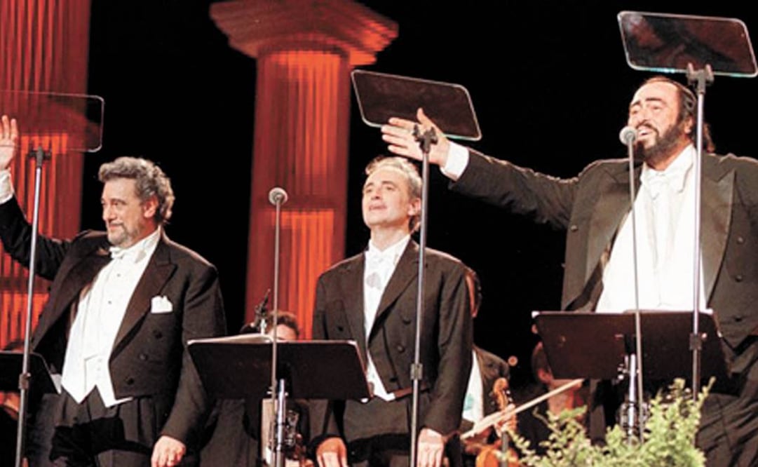 El acto tiene como objetivo recordar la noche del 7 de julio de 1990, cuando Domingo, José Carreras y Luciano Pavarotti cantaron juntos por primera vez. (FOTO: Archivo EL UNIVERSAL)