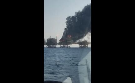 VIDEO: Pemex controla incendio en plataforma de Pemex en Cantarell, Campeche; reporta 9 heridos no graves
