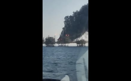 VIDEO: Pemex controla incendio en plataforma de Pemex en Cantarell, Campeche; reporta 9 heridos no graves