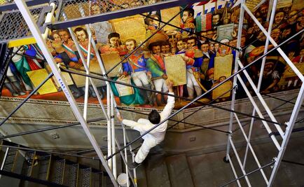 Tlaxcala avanza en restauración de murales de Palacio de Gobierno