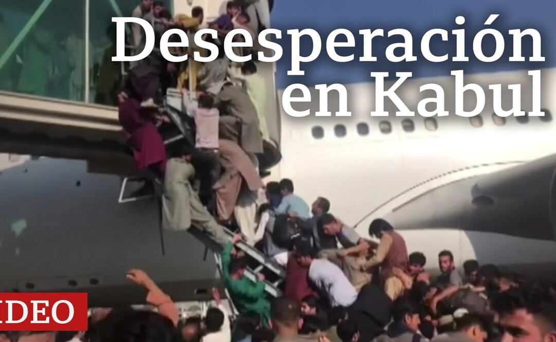Las imágenes del caos en el aeropuerto de Kabul mientras una multitud de afganos intentan huir del Talibán