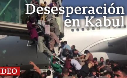 Las imágenes del caos en el aeropuerto de Kabul mientras una multitud de afganos intentan huir del Talibán