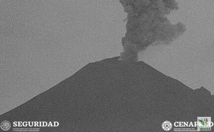 Popocatépetl registra exhalación con contenido moderado de ceniza