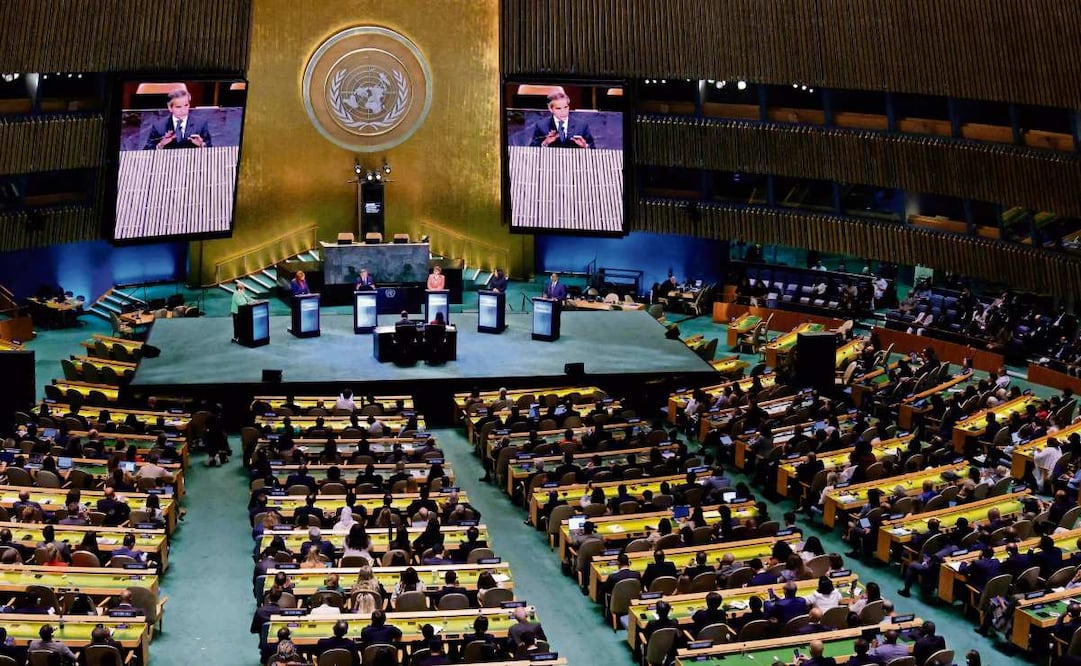 Debate entre los seis candidatos al puesto de secretario general de las Naciones Unidas en el salón de la asamblea de la ONU en Nueva York, el 23 de julio pasado. Foto: Leonardo MUNOZ / AFP