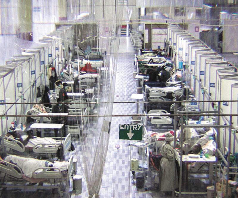 El hospital Covid improvisado dentro del centro Millenium Hall, en Addis Abeba. 